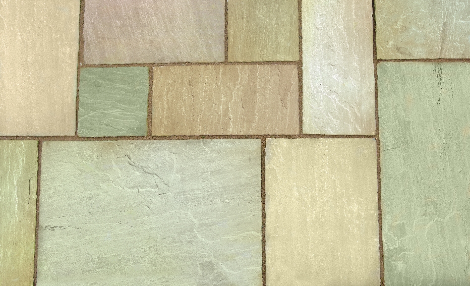Marshalls Indian Sandstone Paving Multi Patio Project Pack - Buff Multi Calibrated Thickness